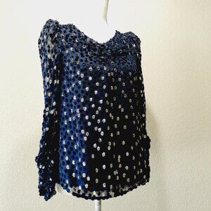 Kate Spade Velvet & Metallic Dot Blouse